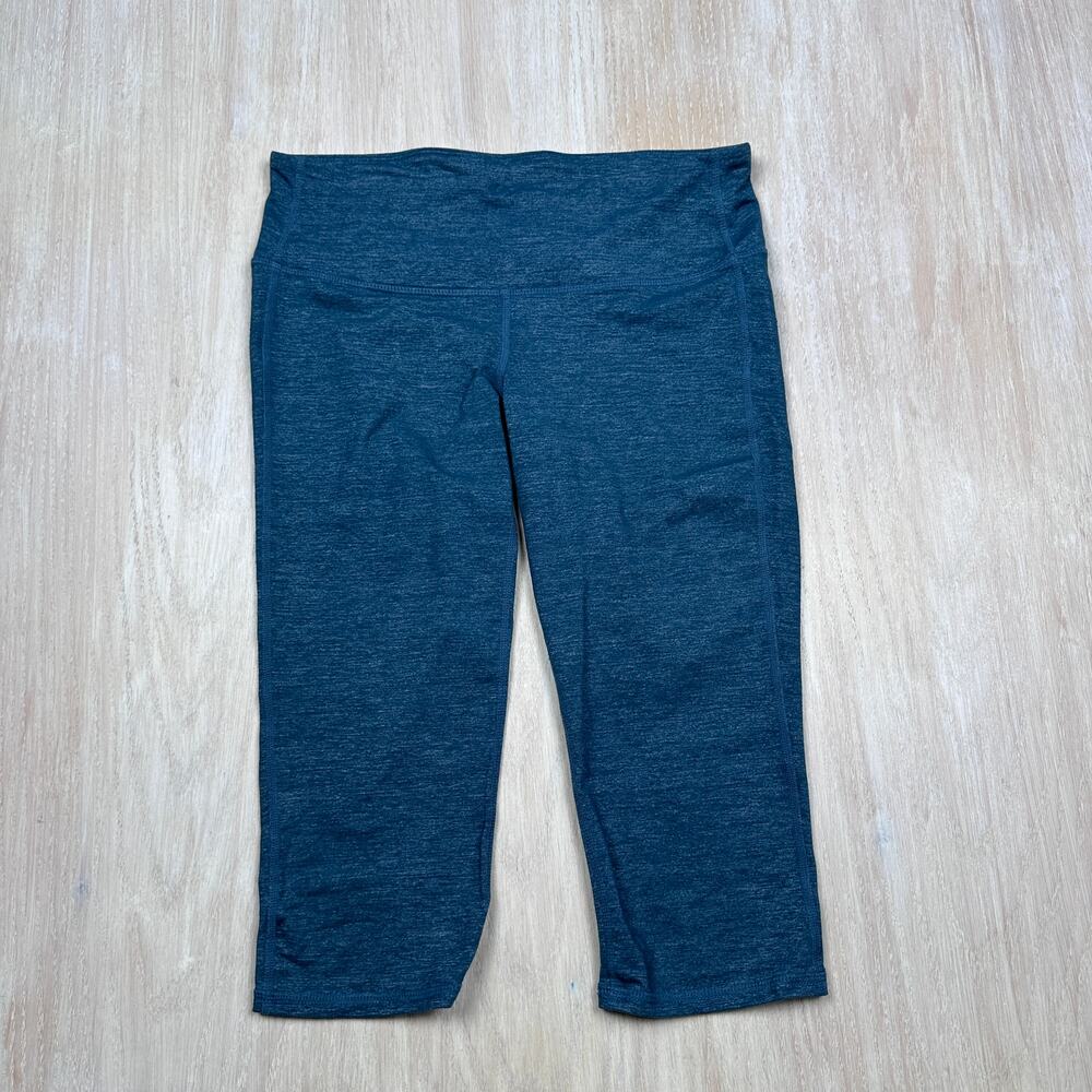 Athleta Odyssey Chaturanga Capri Blue Yoga Workout Active Crop Leggings Small